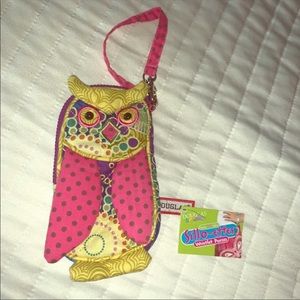 Sill o ettes  small quilted owl coin purse